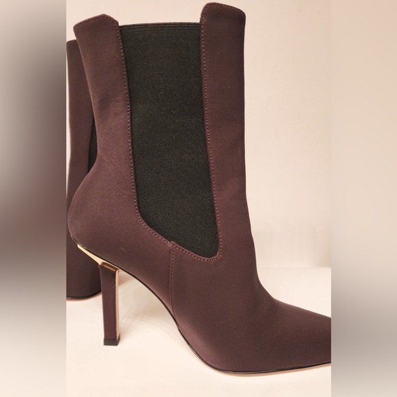 Good American High Kickstand Neoprene Bootie In Brown Gold Accents Size 7.5 & 9 - Picture 6 of 13